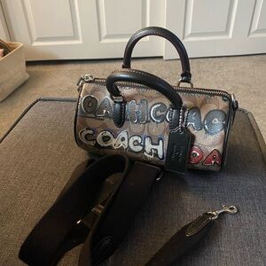 Coach Multicolor Mini Bag with Black Accents